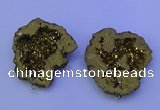 NGP3718 28*35mm - 40*45mm freeform plated druzy agate pendants