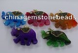 NGP3878 30*45mm - 35*50mm elephant agate gemstone pendants