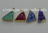NGP4108 22*35mm - 24*40mm triangle druzy quartz pendants wholesale