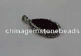 NGP4276 14*23mm flat teardrop plated quartz pendants wholesale