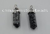NGP5021 8*30mm sticks snowflake obsidian pendants wholesale