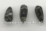 NGP5557 14*40mm - 23*58mm teardrop grey opal pendants