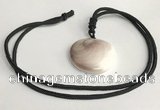 NGP5637 Shell flat round pendant with nylon cord necklace