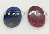 NGP5826 35*55mm faceted oval agate gemstone pendants wholesale