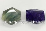 NGP5827 46*46mm faceted hexagon agate gemstone pendants wholesale