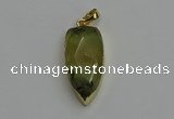 NGP6119 12*35mm - 15*40mm arrowhead green rutilated quartz pendants