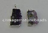 NGP6398 18*30mm - 25*40mm freeform druzy amethyst pendants