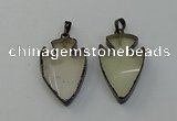 NGP6452 22*28mm - 25*35mm arrowhead lemon quartz pendants