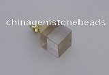 NGP6760 15*22mm cube white crystal gemstone pendants wholesale