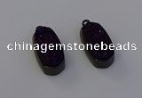 NGP6923 10*22mm - 12*25mm freeform plated druzy quartz pendants