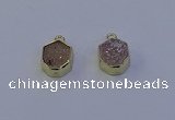 NGP7162 12*15mm plated druzy agate pendants wholesale