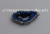 NGP7288 25*35mm - 35*40mm freeform plated druzy agate pendants