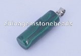 NGP731 8*24mm column natural malachite with 18KGP gemstone pendant