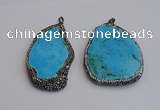 NGP7362 40*60mm - 55*75mm freeform turquoise pendants