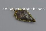 NGP7408 22*30mm - 25*40mm arrowhead plated obsidian pendants