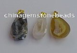 NGP7430 15*25mm - 20*30mm freeform druzy agate pendants