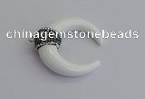 NGP7525 35*38mm horn white porcelain pendants wholesale