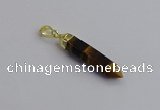NGP7546 8*40mm sticks yellow tiger eye pendants wholesale