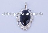 NGP795 5pcs 23*38mm marquise blue goldstone pendants with brass setting