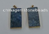 NGP8526 25*50mm - 27*53mm rectangle druzy agate pendants