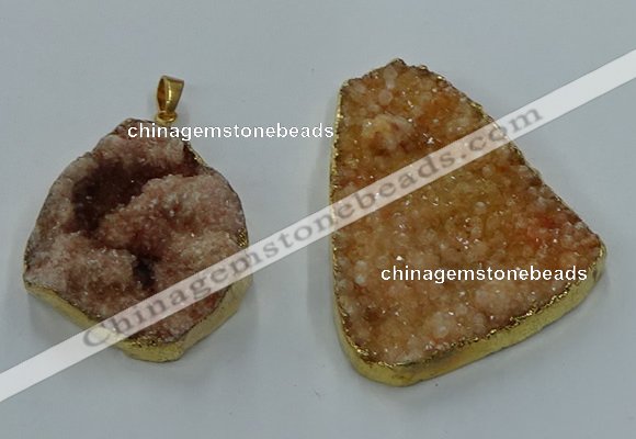 NGP8564 28*45mm - 35*50mm freeform druzy agate pendants wholesale