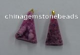 NGP8578 18*25mm - 25*40mm triangle druzy agate pendants wholesale