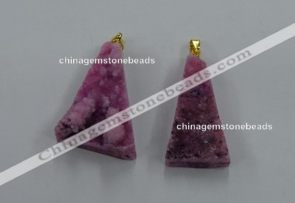 NGP8578 18*25mm - 25*40mm triangle druzy agate pendants wholesale