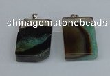 NGP8682 26*36mm rectangle druzy agate pendants wholesale