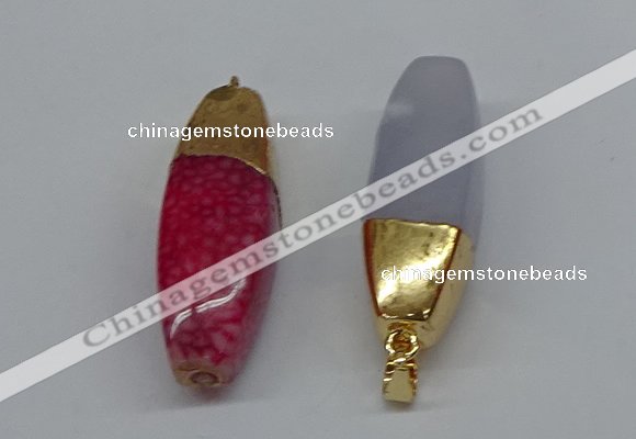 NGP8778 14*40mm rice agate gemstone pendants wholesale