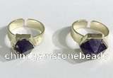 NGR1083 11*11mm - 13*13mm faceted nuggets amethyst gemstone rings wholesale
