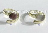 NGR1106 8*10mm faceted flat droplet  mixed gemstone rings wholesale