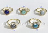 NGR1134 11mm flat round mixed gemstone gemstone rings wholesale