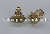 NGR201 15*25mm - 16*30mm faceted nuggets lemon quartz rings