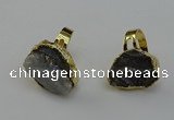 NGR2127 20*25mm - 25*35mm freeform plated druzy agate rings
