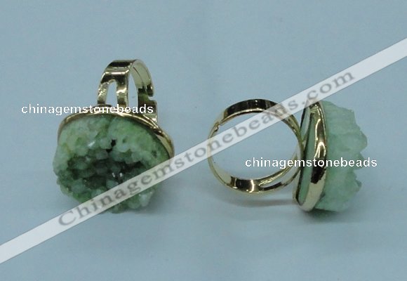 NGR58 15*20mm - 18*25mm freeform plated druzy agate rings