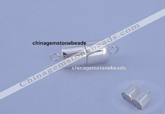 SSC109 5pcs 6.5*13mm tube 925 sterling silver magnetic clasps