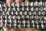 CAA6191 15 inches 8mm faceted round electroplated Tibetan Agate beads