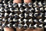 CAA6212 15 inches 10mm faceted round electroplated Tibetan Agate beads