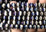 CAA6236 8mm faceted round AB-Color electroplated Tibetan Agate beads