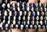 CAA6236 8mm faceted round AB-Color electroplated Tibetan Agate beads