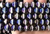 CAA6237 10mm faceted round AB-Color electroplated Tibetan Agate beads
