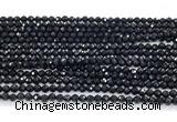 CON120 15.5 inches 2mm faceted round black onyx gemstone beads