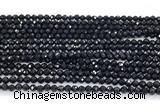 CON120 15.5 inches 2mm faceted round black onyx gemstone beads