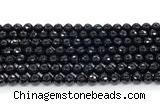 CON123 15.5 inches 5mm faceted round black onyx gemstone beads