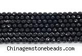 CON124 15.5 inches 6mm faceted round black onyx gemstone beads