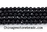 CON126 15.5 inches 10mm faceted round black onyx gemstone beads