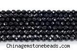 CON131 15.5 inches 6mm faceted round black onyx gemstone beads