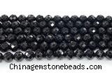 CON132 15.5 inches 8mm faceted round black onyx gemstone beads