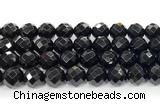 CON135 15.5 inches 14mm faceted round black onyx gemstone beads