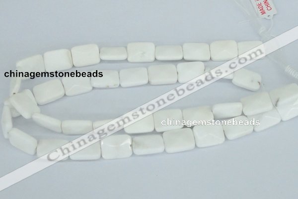 CAA08 15.5 inches 15*20mm faceted rectangle white agate gemstone beads